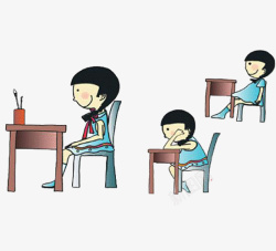 三种坐法坐姿儿童正确错误高清图片