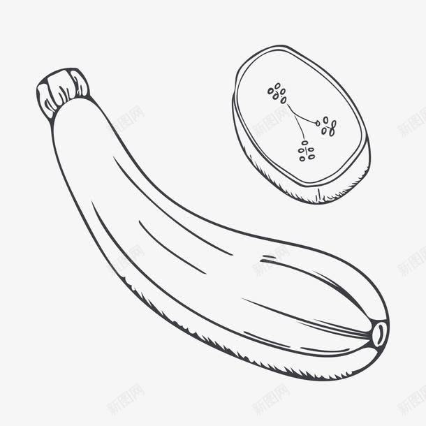 一个西葫芦png免抠素材_新图网 https://ixintu.com 一个 卡通 手绘 桔梗 白色 简图 蔬菜 西葫芦 黑色