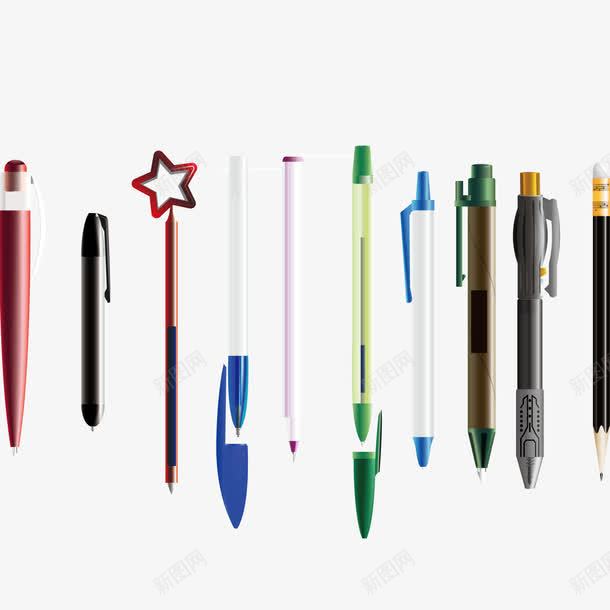 彩色笔和绘画笔png免抠素材_新图网 https://ixintu.com 中性笔 办公 圆珠笔 学习 彩色笔 文具