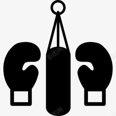 拳击手套和挂重袋图标图标