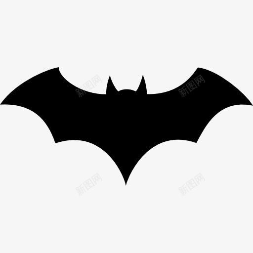 蝙蝠翅膀黑色剪影与开图标png_新图网 https://ixintu.com 动物 形状 蝙蝠的翅膀 轮廓 随机 飞行 黑色
