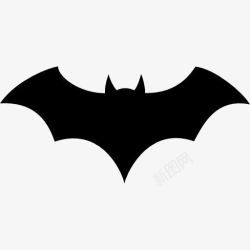 黑色形状蝙蝠翅膀黑色剪影与开图标高清图片