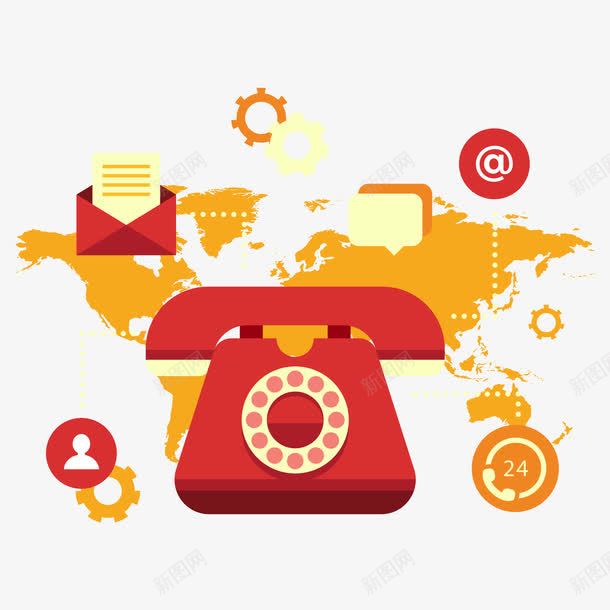 电话与联系方式png免抠素材_新图网 https://ixintu.com 信件 地图 地址电话 电话 紧急情况联系人 红色 齿轮