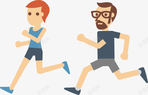 男女慢跑有氧运动矢量图ai免抠素材_新图网 https://ixintu.com 健身 减脂 女士 慢跑 有氧运动 男士 跑步 运动 矢量图
