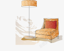 美式卧室吊灯手绘速写沙发吊灯矢量图高清图片