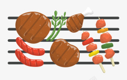 风爆来袭可爱手绘烤肉海报高清图片