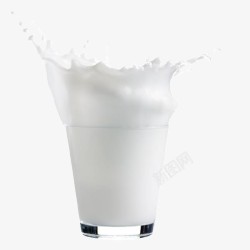 低落散开牛奶杯素材