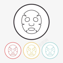 4张人脸形面膜贴素材