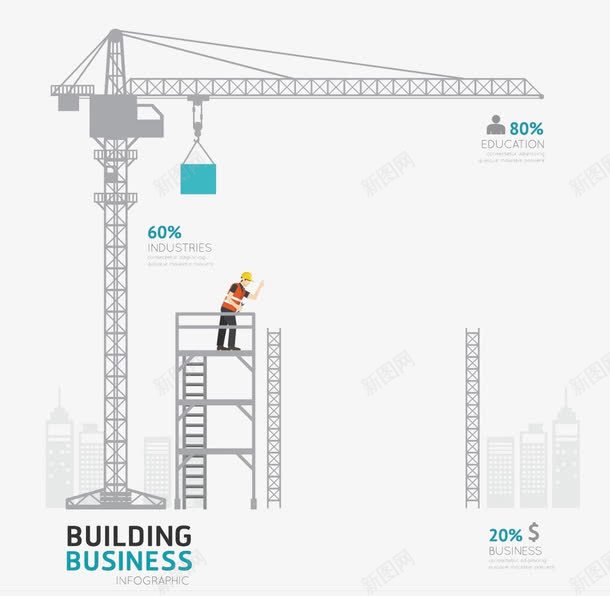 施工场景png免抠素材_新图网 https://ixintu.com 上班族 工人 建筑 方块 脚手架