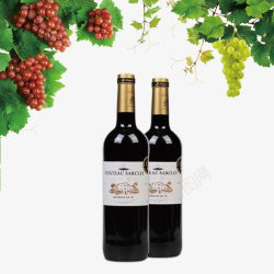 酒庄宣传实物红酒葡萄装饰高清图片