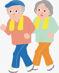 健康老人一起运动的老人高清图片