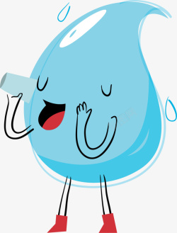 可爱卡通节水水滴素材