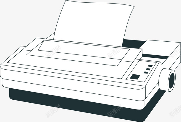 黑白打印机png免抠素材_新图网 https://ixintu.com 办公用品 复印机 学习工具 打印机 文化用品 条形打印机 条码打印机 矢量办公用品 矢量文具 线条 设计图