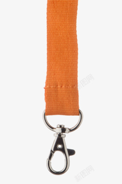 金属扣橙色挂绳工作证高清图片