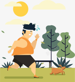 公园跑步挥洒汗水跑步减肥高清图片