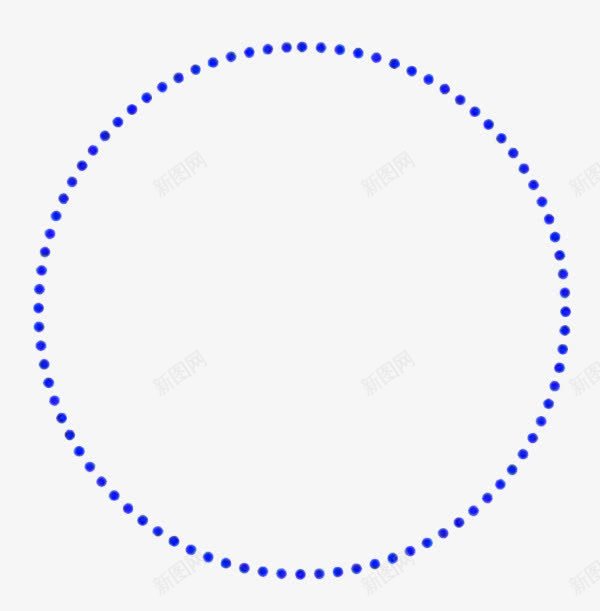 蓝色圆点虚线圈png免抠素材_新图网 https://ixintu.com 圆点 蓝色 虚线圈