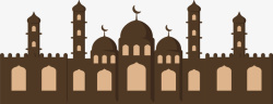 卡通宗教清真寺手绘矢量图素材