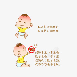 卡通小婴儿发热知识素材