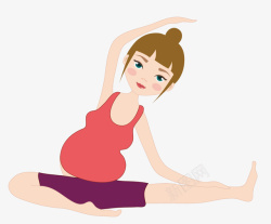 卡通孕妇瑜伽修心健身广告素材