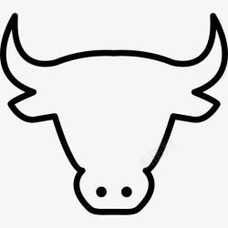 头的轮廓奶牛头部轮廓图标高清图片