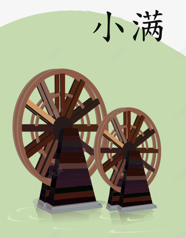 灰色水车旋转小满卡通插画png免抠素材_新图网 https://ixintu.com 卡通插画 圆弧 小满 弧度 弯曲 手绘 旋转 灰色 节气