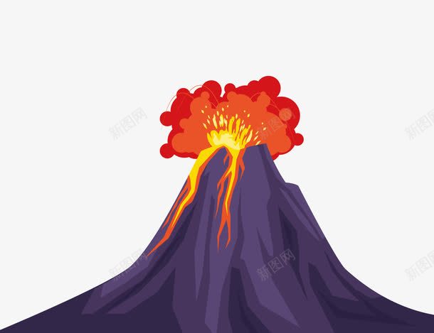 火山喷发png免抠素材_新图网 https://ixintu.com 地壳 火山岩 火山手绘 火焰 自然灾害