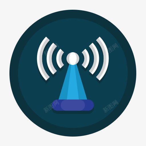 WiFi虚拟主机平面图标psd_新图网 https://ixintu.com WiFi 信号 墨蓝色 数据 特别 移动热点 简单 统一 虚拟主机平面图标 风格化
