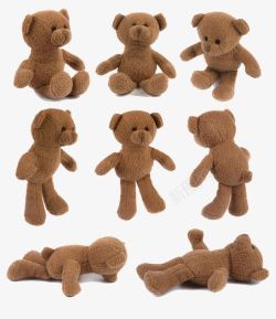 偶扑各种姿势的小熊玩具高清图片