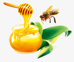 蜂蜜罐头卡通甜蜜蜂蜜罐头包装高清图片