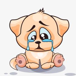 心情卡通哭泣伤心的小狗高清图片