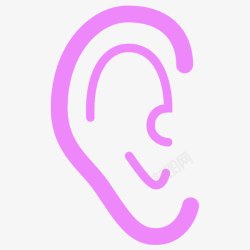 听力部位人五官紫色耳朵矢量图高清图片