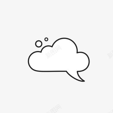创意云朵手绘对话框图标图标