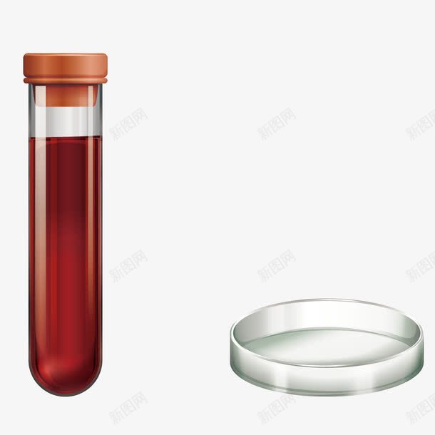 培养皿png免抠素材_新图网 https://ixintu.com 医疗 红色液体 细胞培养皿 血液 试管