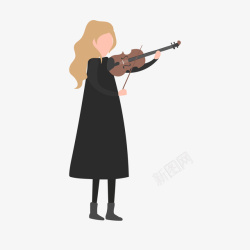 演奏家卡通美丽的小提琴家高清图片