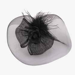 黑色帽子欧美甜美风网纱帽子高清图片