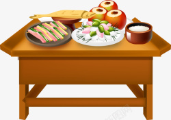 手绘豌豆矢量图丰盛的饭菜高清图片