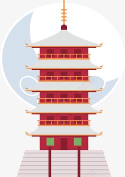 红塔日本旅游红色的塔高清图片