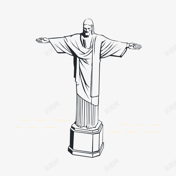 巴西耶稣像png免抠素材_新图网 https://ixintu.com 名人 巴西耶稣像 耶稣头像 雕像