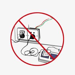 暴露安全用电暴露的的电线禁止差排插图标高清图片