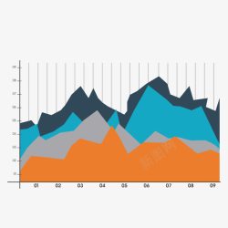 彩色折线数据素材