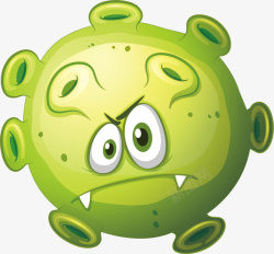 单细胞绿色爆炸细菌矢量图高清图片