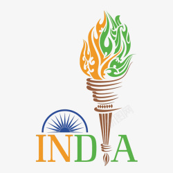 India火炬印度独立日矢量图高清图片
