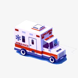 3D几何图形卡通救护车高清图片