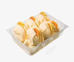 塑料盒里的橙色意大利冰激凌素材
