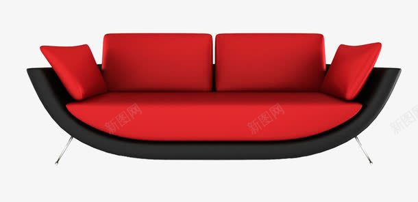 双人红色沙发png免抠素材_新图网 https://ixintu.com 凳子 家具 座位 红色沙发