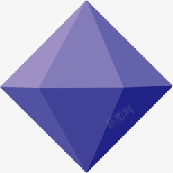 紫色立方体元素素材