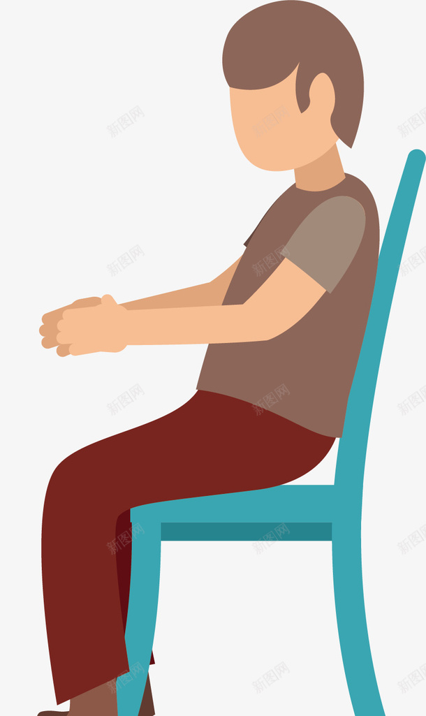 坐着椅子上的男士矢量图ai免抠素材_新图网 https://ixintu.com 卡通 手绘 板凳 椅子 男士 绅士 蓝色 矢量图