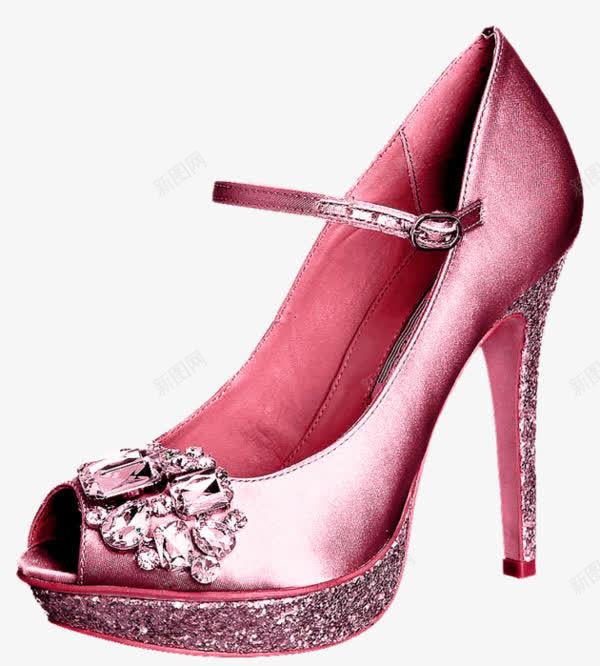 粉红露脚女士高跟鞋png免抠素材_新图网 https://ixintu.com 产品实物 女鞋设计 粉色高跟 高跟鞋