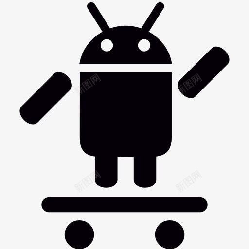 Android上滑板一手臂图标png_新图网 https://ixintu.com 形状 操作系统 机器人 标识 滑板 轮滑 软件