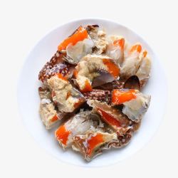 海鲜野生鲳鱼切块的梭子蟹高清图片